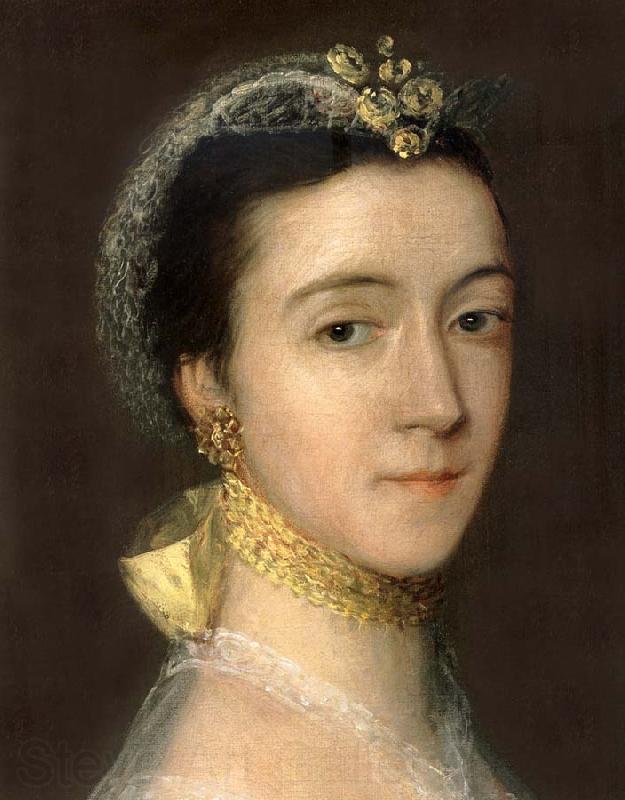 Thomas Gainsborough, Detail of Portrait of Sarah,Mrs Tobias Rustat - Thomas%2520Gainsborough-229522