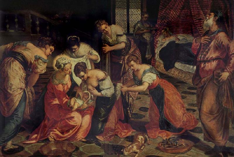 Tintoretto The Birth of St John the Baptist France oil painting art