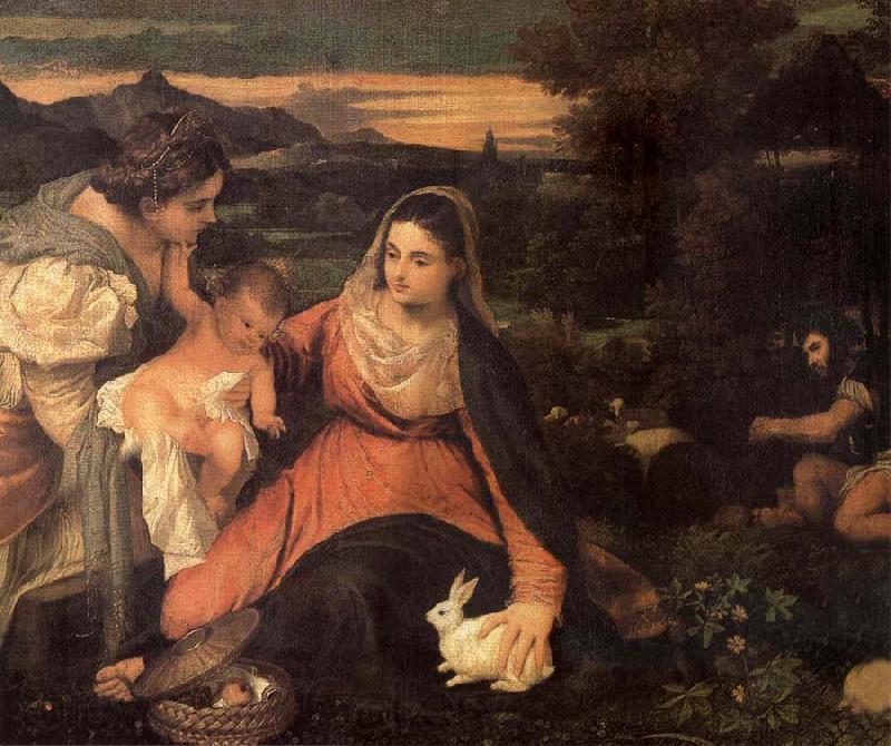 Titian The Virgin with the rabbit Norge oil painting art