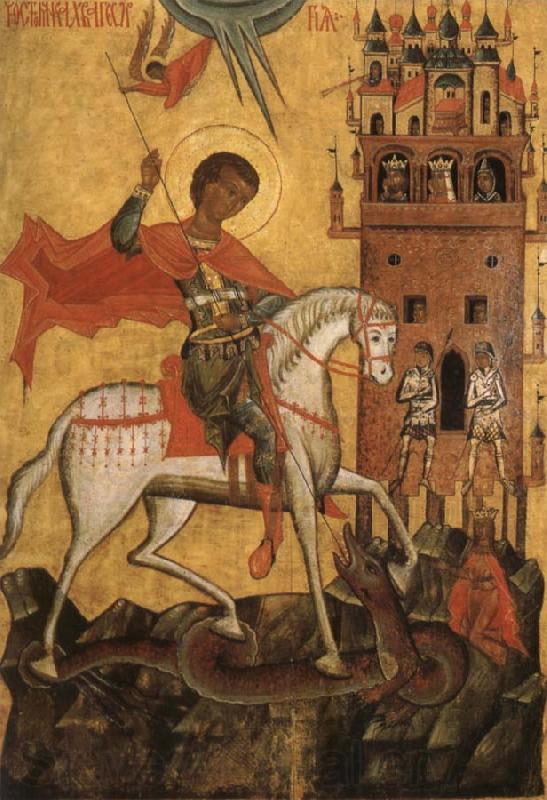 Anonymous The Miracle of St George and the Dragon Spain oil painting art