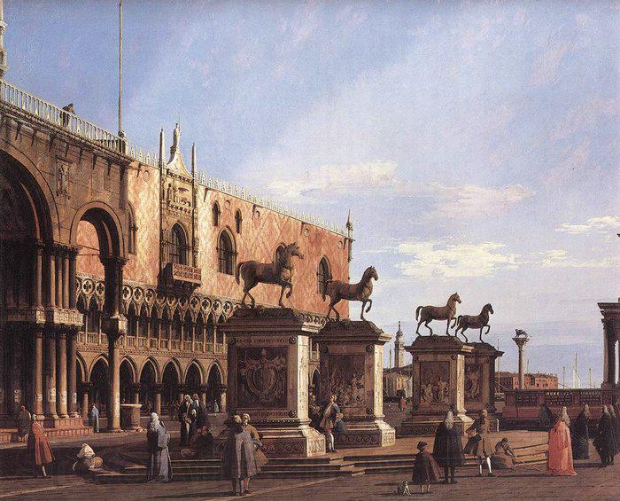Canaletto The Horses of San Marco in the Piazzetta Norge oil painting art