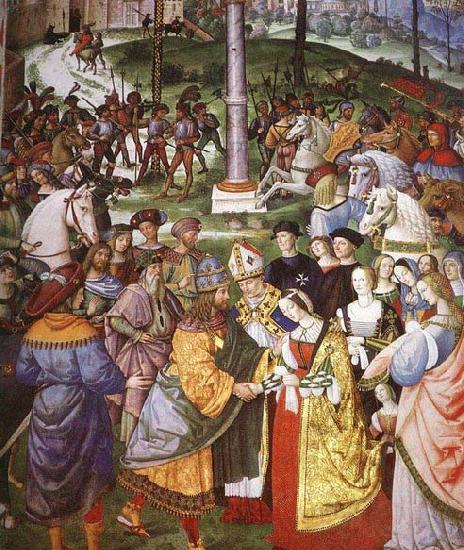 Pinturicchio Aeneas Piccolomini Introduces Eleonora of Portugal to Frederick III Norge oil painting art