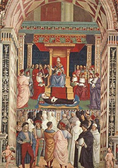 Pinturicchio Pope Aeneas Piccolomini Canonizes Catherine of Siena Norge oil painting art