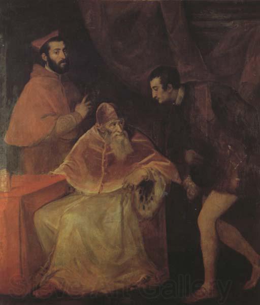 Titian Pope Paul III,Cardinal Alessandro Farnese and Duke Ottavio Farnese (mk45) Spain oil painting art