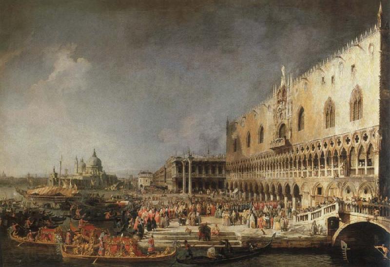 Canaletto reception of the french ambassador in venice Germany oil painting art