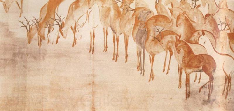 Caravaggio poem scroll with deer Norge oil painting art