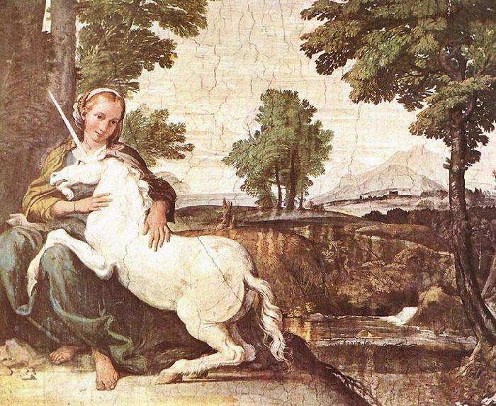Domenichino A Virgin with a Unicorn Norge oil painting art