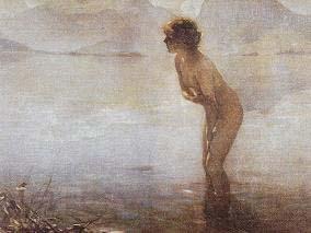 Vintage Watercolor Painting After Paul Emile Chabas September Morn