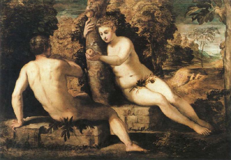 Tintoretto adam and eve Norge oil painting art