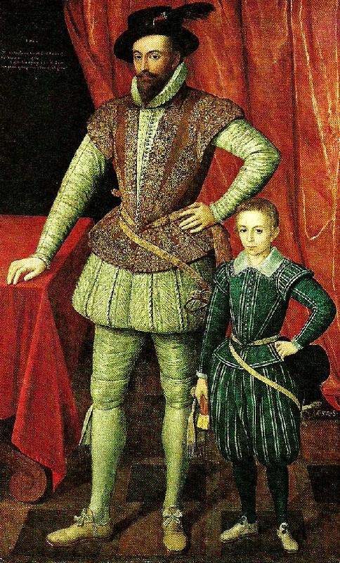 Anonymous sir walter raleigh and his son Germany oil painting art