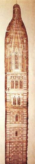 Giotto Design sketch for the Campanile Norge oil painting art