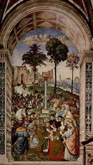 Pinturicchio Fresco at the Siena Cathedral by Pinturicchio depicting Pope Pius II Norge oil painting art