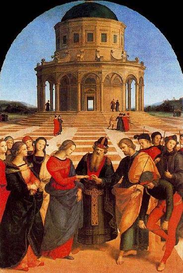 Raphael The Wedding of the Virgin, Raphael most sophisticated altarpiece of this period. Norge oil painting art