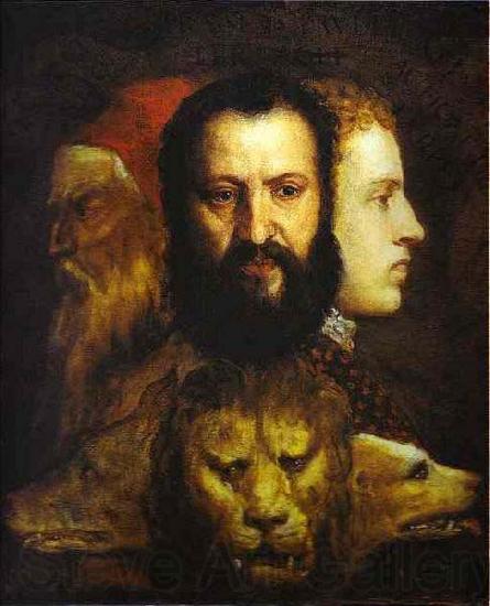 Titian The Allegory of Age Governed by Prudence is thought to depict Titian, Norge oil painting art