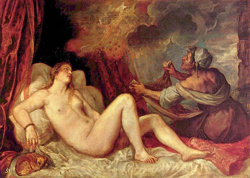Titian Titian unmatched handling of color is exemplified by his Danae, France oil painting art