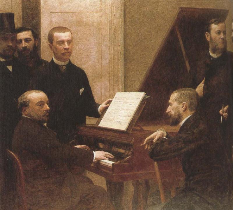plato around the piano  by henri fantin latour France oil painting art