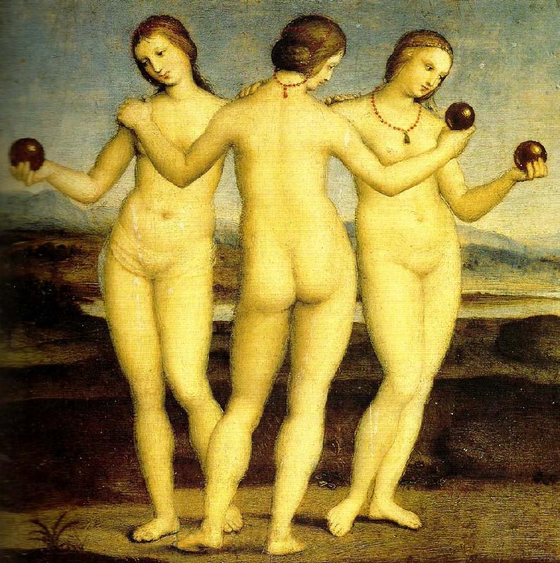 Raphael three graces muse'e conde,chantilly Norge oil painting art