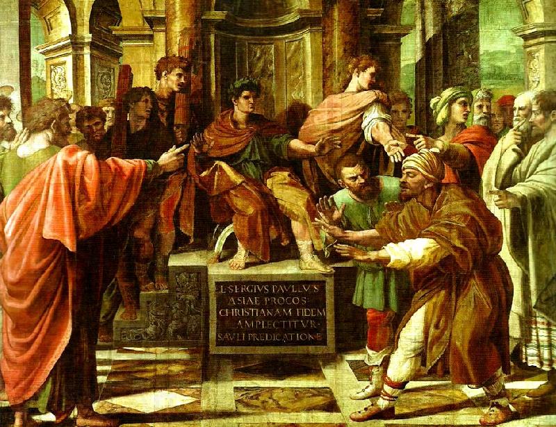 Raphael the convetsion of the proconsul sergius paulus Spain oil painting art