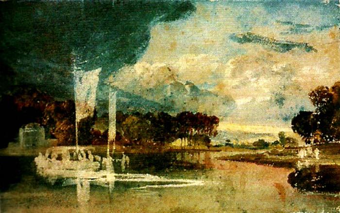 J.M.W.Turner the thames at isleworth with pavilion and syon ferry France oil painting art