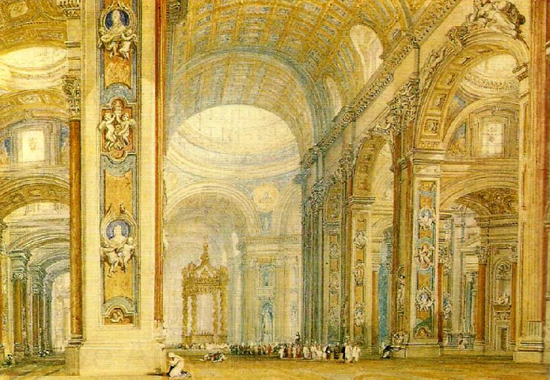 J.M.W.Turner the interior of st peter's basilica France oil painting art