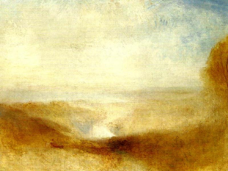 J.M.W.Turner landscape with a river and a bay in the distance Germany oil painting art
