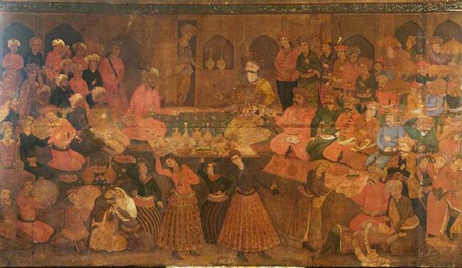 Anonymous Shah Tahmasp Entertains Abdul Muhammed Khan of the Uzbeks Norge oil painting art