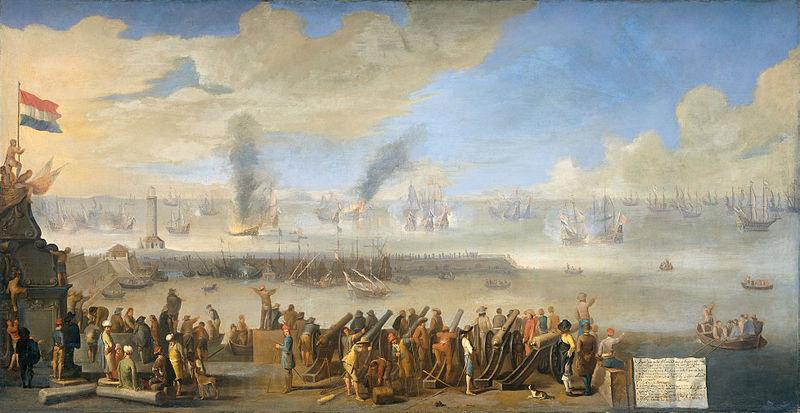 Anonymous The naval battle near Livorno, 14 March 1653: incident of the first Anglo-Dutch War. Norge oil painting art