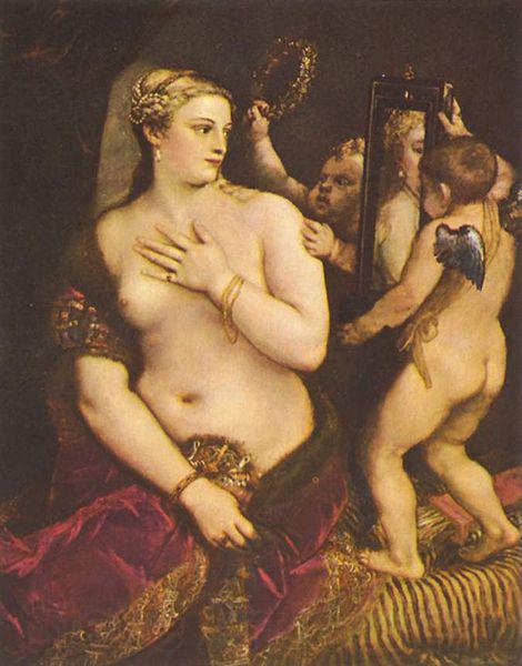 Titian Venus mit Spiegel Norge oil painting art