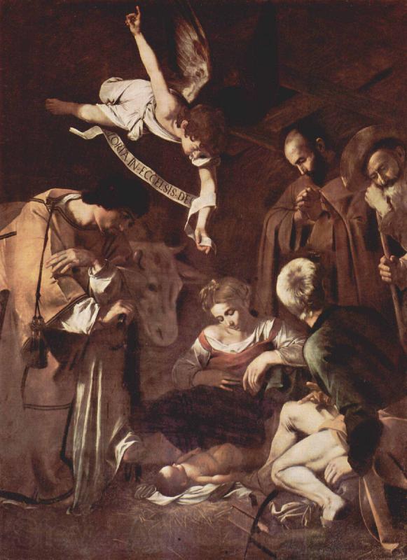 Caravaggio Nativity with St. Francis and St Lawrence France oil painting art