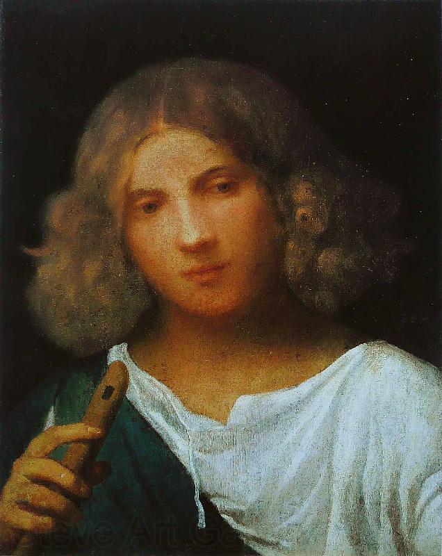 Giorgione Shepherd with a Flute Norge oil painting art