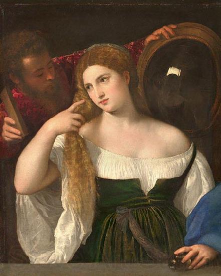 Titian Woman with a Mirror Spain oil painting art