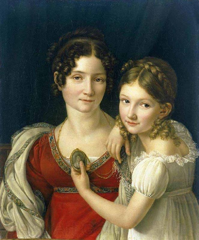 riesener portrait of a mother and daughter France oil painting art
