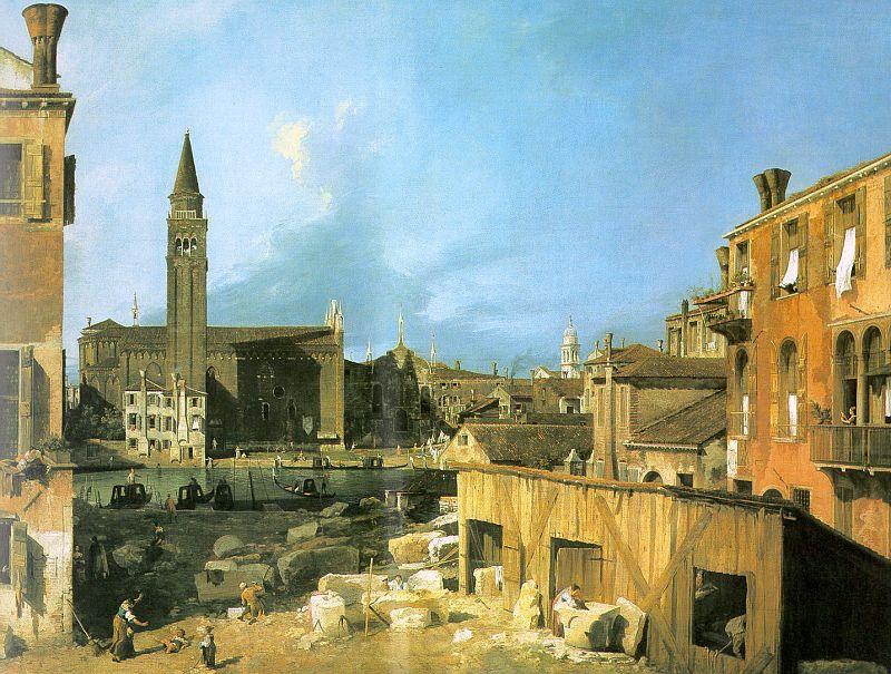 Canaletto The Stonemason\'s Yard Norge oil painting art
