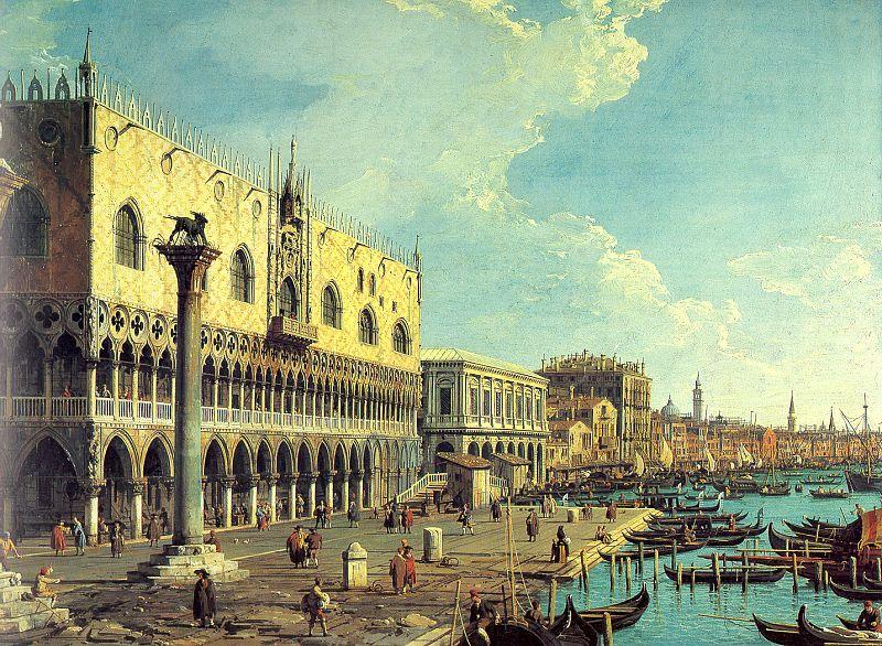 Canaletto Riva degli Schiavoni- Looking East Norge oil painting art