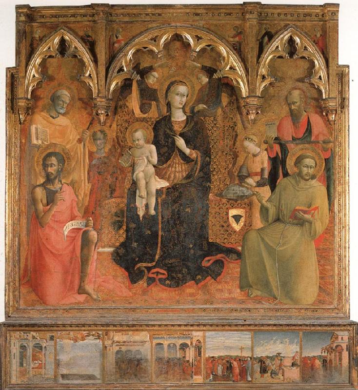 SASSETTA Madonna and Child Enthroned with Four Angels and SS.John the Baptist,Peter,Francis,and Paul Norge oil painting art