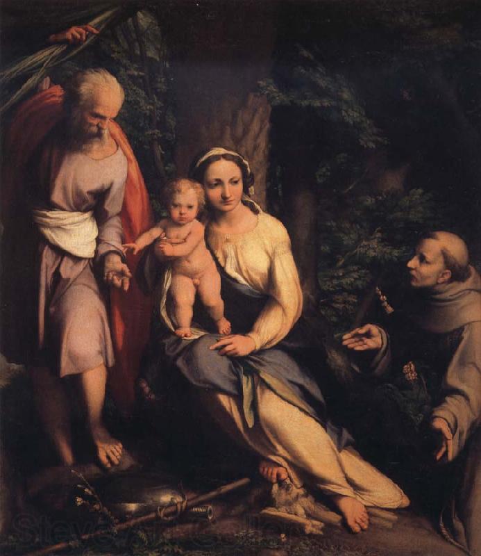 Correggio Rest on the Flight into Egypt with Saint Francis Norge oil painting art