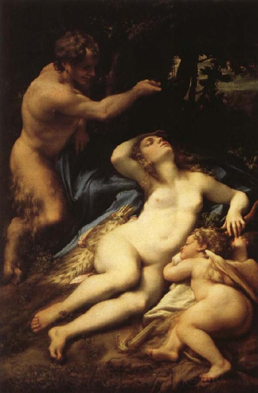Correggio Venus and Cupid with a Satyr Norge oil painting art