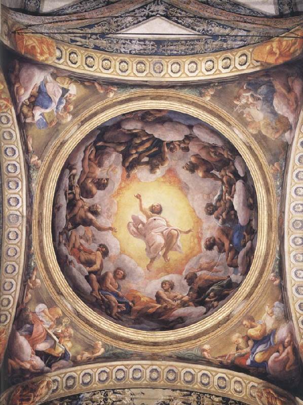 Correggio Vision of Saint john on the Island of Patmos,cupola Norge oil painting art