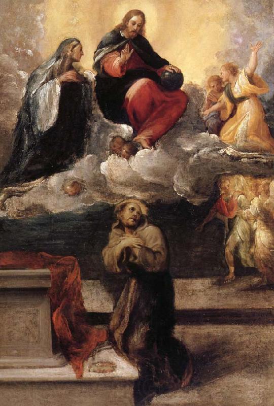 Faccini,Pietro Le Christ et la Vierge apparaissent a Saint Francois d'Assise Norge oil painting art