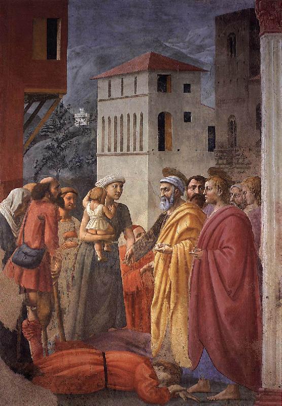 MASACCIO The Distribution of Alms and the Death of Ananias Germany oil painting art