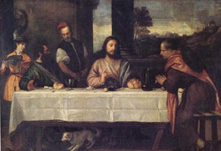 Titian The Supper at Emmaus (mk05) Norge oil painting art