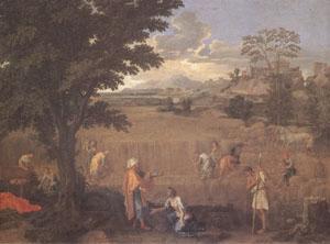 Poussin Summer or Ruth and Boas (mk05) Norge oil painting art