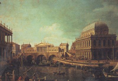 Canaletto Basilica di Vicenza e ponte di Rialto (mk21) Norge oil painting art