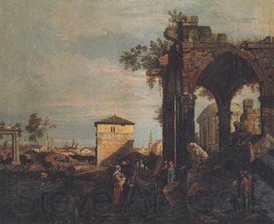 Canaletto Paesaggio con rovine (mk21) Norge oil painting art