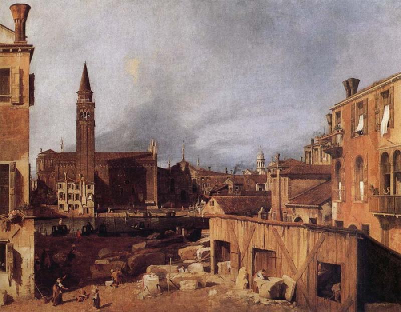 Canaletto Venice:Campo San Vital and Santa Maria della Carita Norge oil painting art