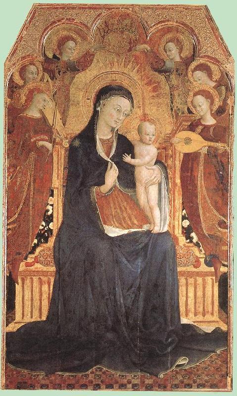 SASSETTA Virgin and Child Adored by Six Angels Norge oil painting art