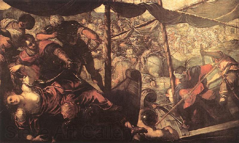 Tintoretto Battle between Turks and Christians Norge oil painting art